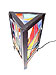luminaria triangular  a&ccedil;o vidro e chumbo h-30cm x 20cm x 20cm